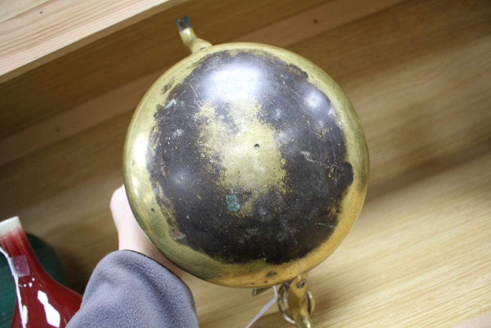 A 16th / 17th century Flemish brass lavabo, diameter 30cm
